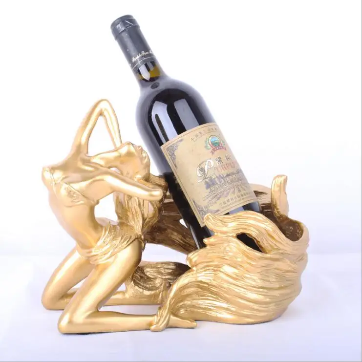 

Angle Statue Wine Holder Resin Sculpture Wine Rack Wine stand Home Decoration Interior Crafts Home Kitchen Bar Accessories