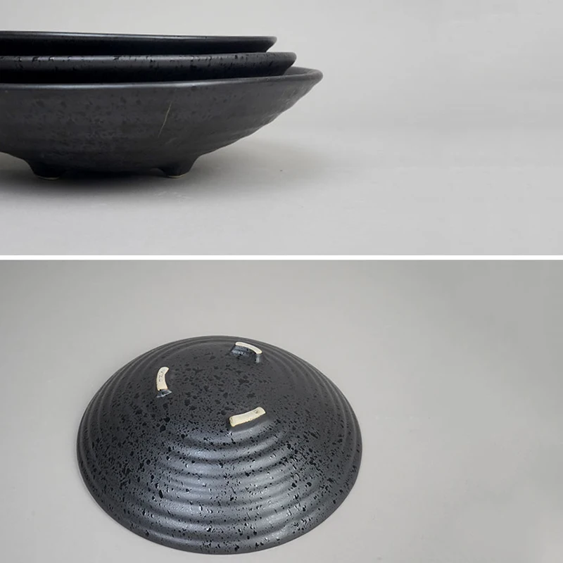 Ikebana черный керамический горшок для грубой керамики в японском стиле Офисная