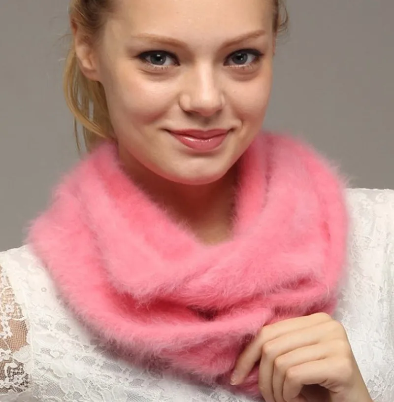 

2019 New custom-made Plush mink cashmere scarf Women mink cashmere turtleneck custom thickened Unisex Scarf Collar Z302