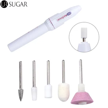 

5 Bits Portable Electric Nail Drill Pedicure Nail File Drill Kits Grinding Pen Shape Polisher Nail Tool Set