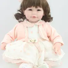 20 ''силикона Reborn Baby куклы реалистичные сопровождать сна вьющиеся волосы девушка возрождается младенцы куклы Рождество подарок на день рождения Brinquedos