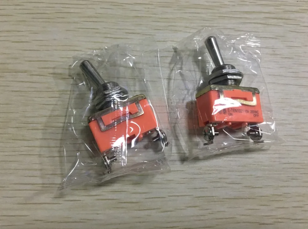 

5 Pcs 12mm SPST 2 Screw Terminals ON/OFF Locking Toggle Switch Orange