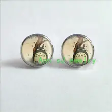 HZ4-00148 1 пара мой сосед серьги-гвоздики ASOS Тоторо серьги стекло ухо ногтей кабошон серьги