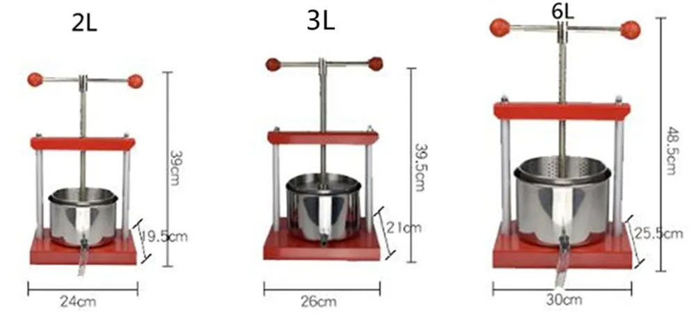 Домашний небольшой пресс для сока вина из нержавеющей стали ручной пресс для винограда