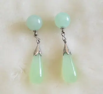 

Unique Pearls jewellery Store Light Green Jade Earrings 10mm Perfect Women Wedding Party Birthday Gift