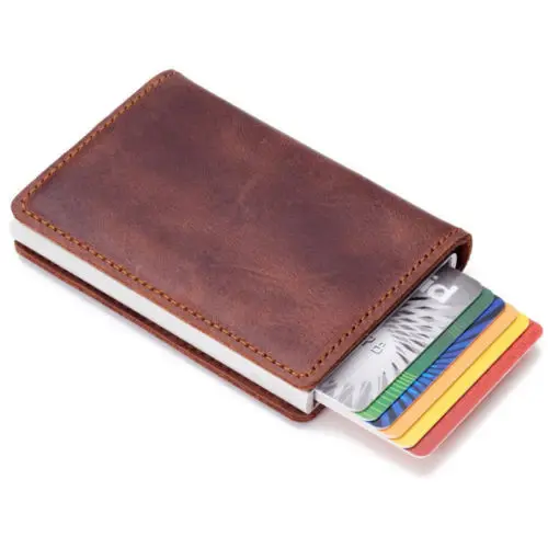 1 шт., кожаный кошелек с блокировкой RFID, кошелек, держатель кредитных карт, зажим для денег, чехол, сумки для хранения, складной органайзер для путешествий