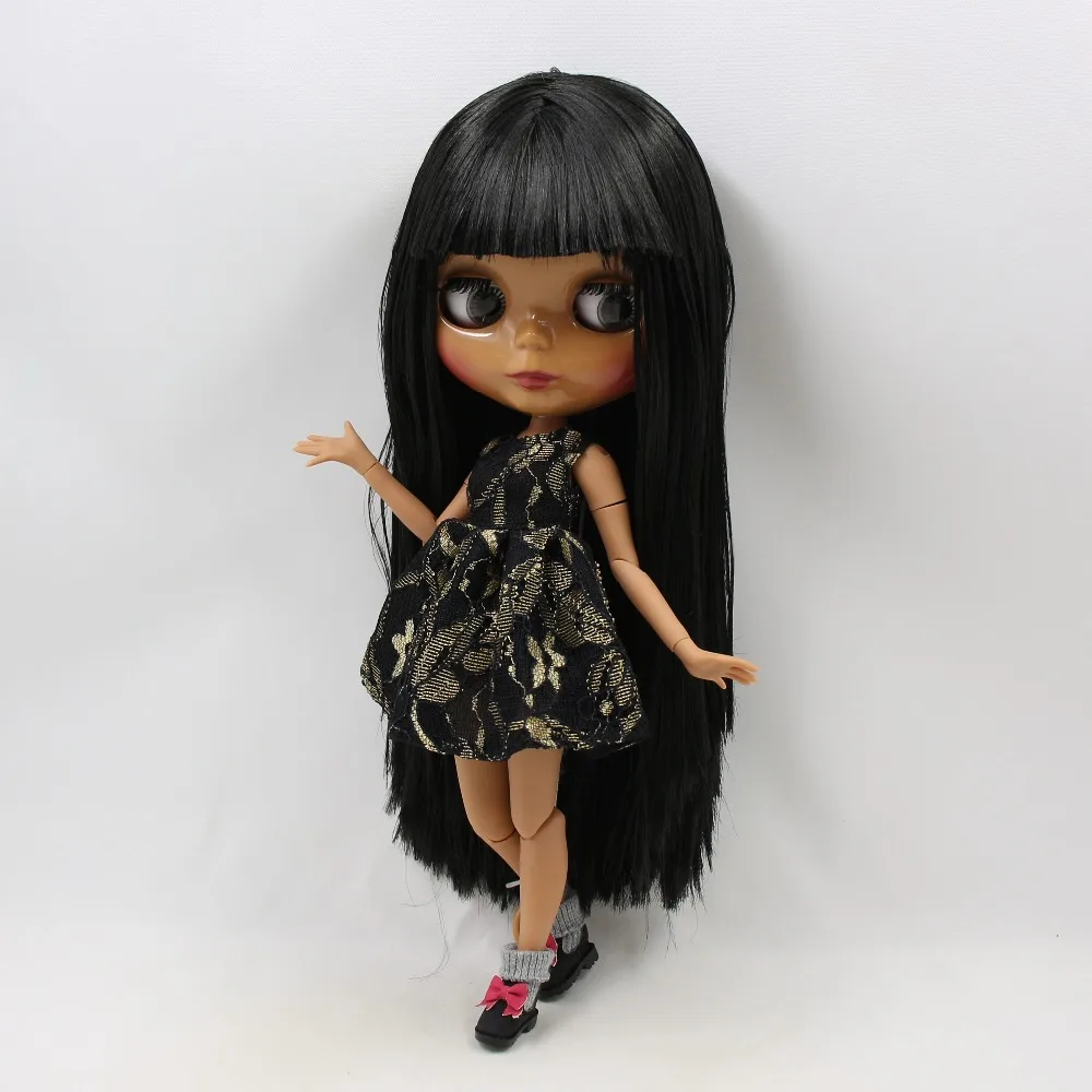 Кукла ICY DBS Blyth 1/6 bjd шарнирная кукла шарнирное тело темная кожа прямые черные