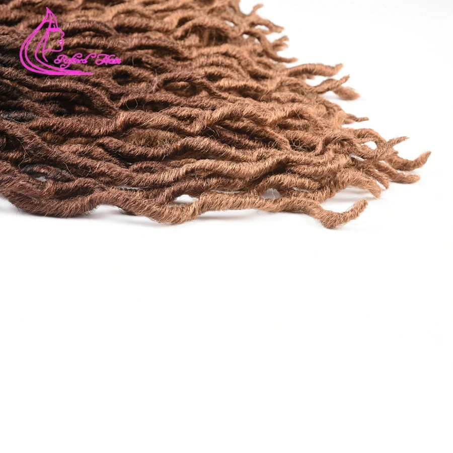 Утонченные волосы Faux locs Curly Hair 24 пряди/Упаковка 18 дюймов длинные мягкие вязанные пряди Омбре коричневые синтетические плетеные волосы для наращивания