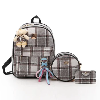 

3 Pcs/set Canvas Backpack Women School Backpacks Schoolbag For Teenagers Man Student Book Bag Boys Satchel