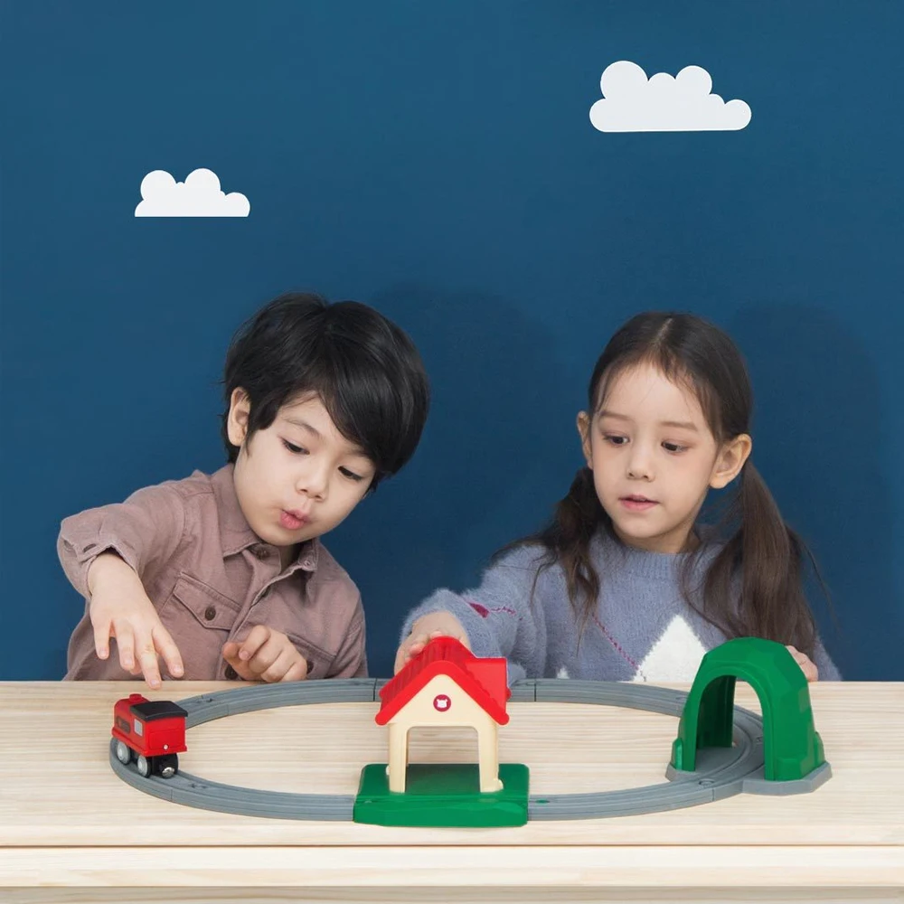 Xiaomi Mitu Building Block Индукционная функция будет петь Веселая Мелодия совместима с деревянными дорожками подарок ребенку