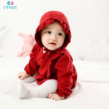

Newborn Baby Bodysuit 100% Cotton Long Sleeve Triangle Creeping Suit Baby Girl Sweet Jumpsuit Spring and Autumn Children Clothes