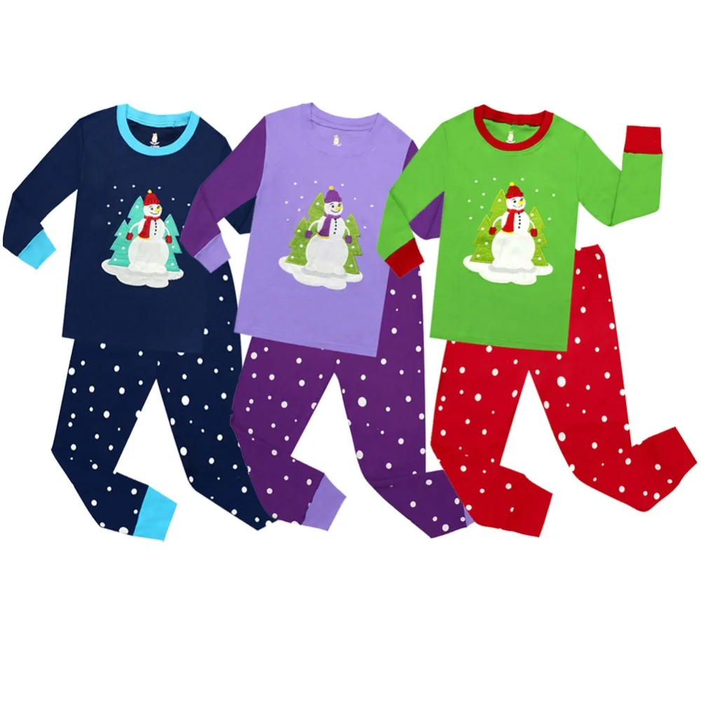 Boys Long Sleeve Cotton Pajamas Girls Christmas Pajama Sets Children Sleepwear for Christmas