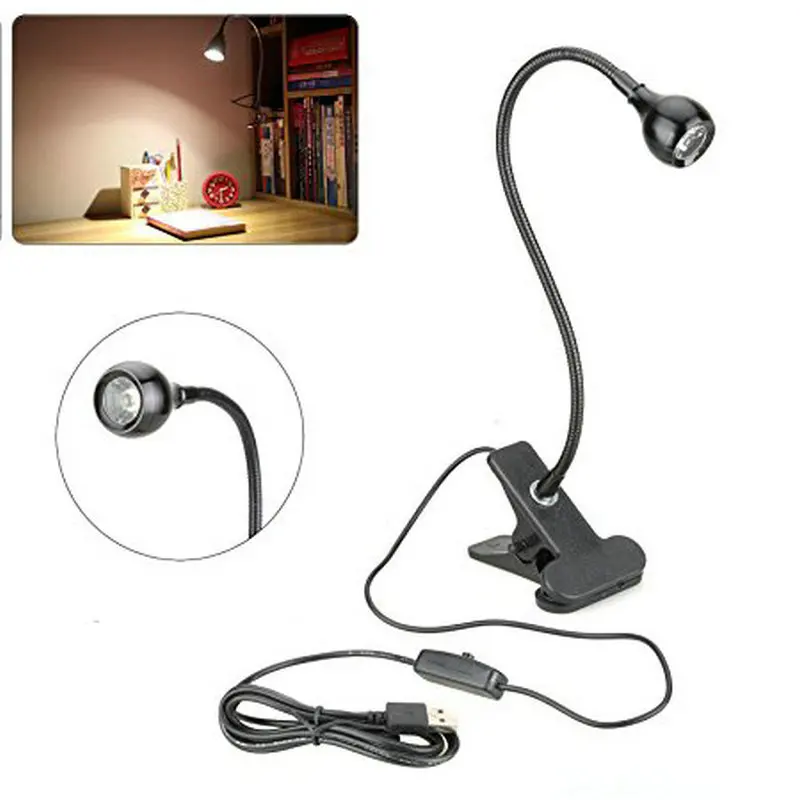 

USB Rechargeble LED Light Clip-on Flexible Reading Bed Lamp Table Desk Lamp Book Desktop Bed Lamp Lighting Bedside Lighting