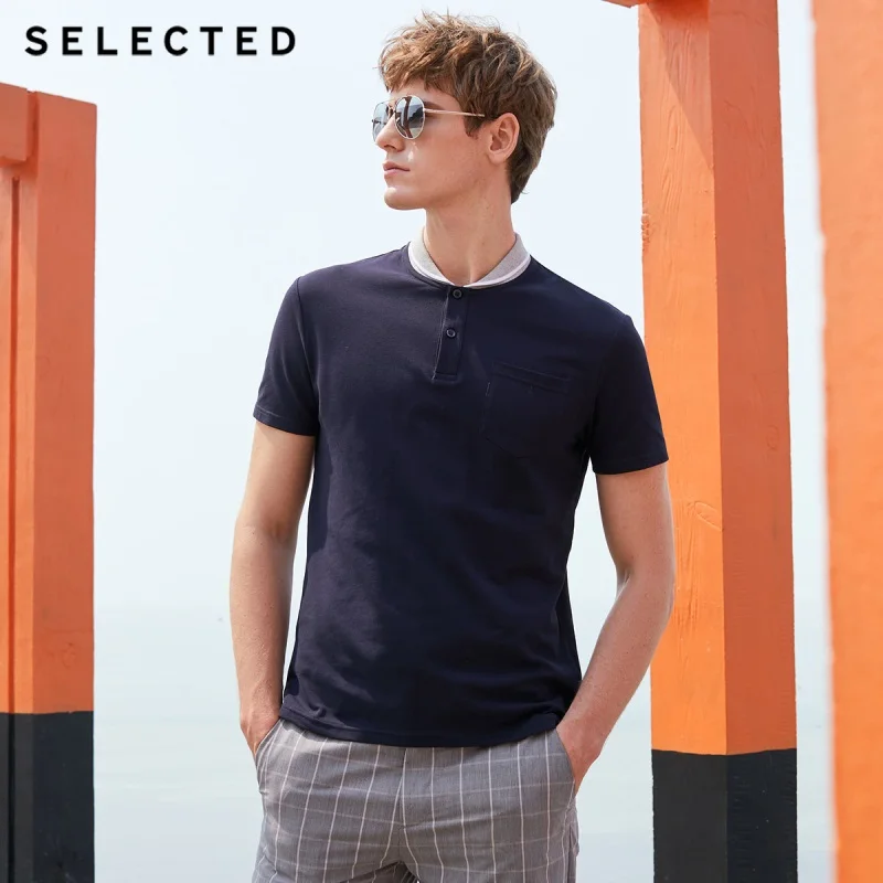 

SELECTED Men's Summer Assorted Colors Stand-up Collar Short-sleeved Poloshirt S|419206512