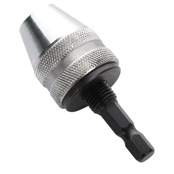 

0.5-8mm Keyless Chuck 3 Jaw Drill Adapter 1/4 Inch Hex Shank Drill Chuck Drill Bit Tools
