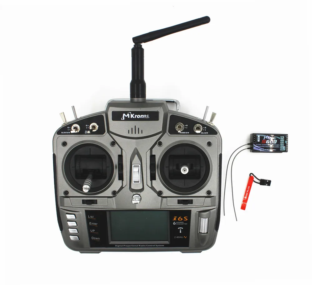 MKron I6S серый 2 4G 6 CH RC DSM2 передатчик Радио W 10 model память S603 RX совместимый спектр DX6 DX6i