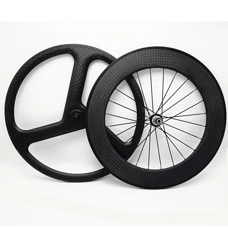 Sunrise Bike Full Carbon 70mm Tri-Spoke Wheel for Road Bike only Front Wheel Clincher