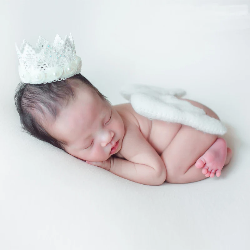 Kit De Accesorios Para Fotos De Recién Nacido – Alas De Ángel Y Diadema De Plumas Para Bebés De 0 A 6 Meses