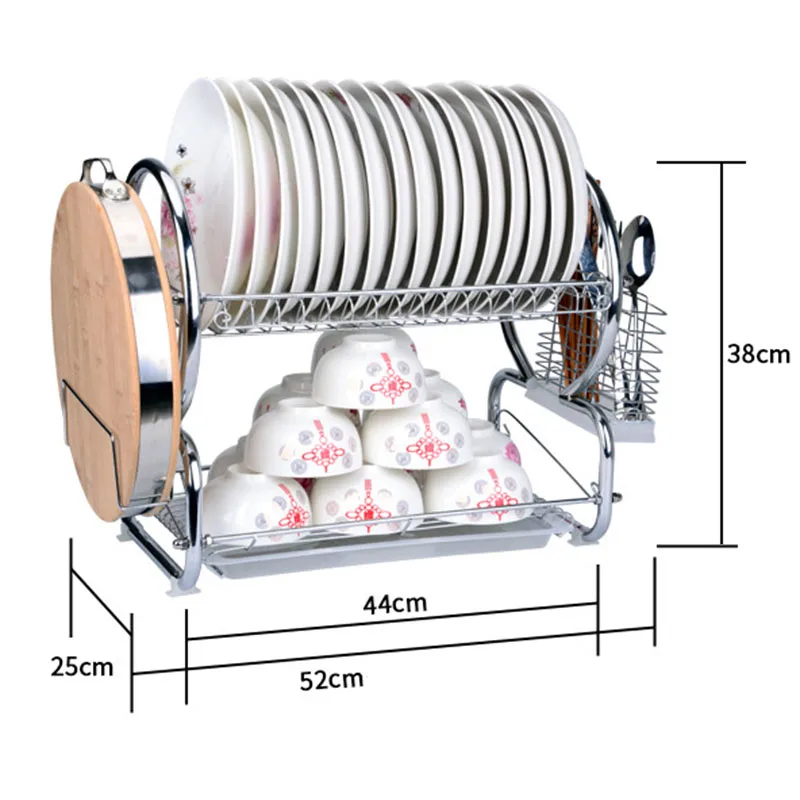 Кухня Органайзер 2-х уровневые блюдо из нержавейки стеллаж для выставки товаров тарелка посуда стаканчики посуда чаша разделочная доска полка для пластикового стеллажа со сушилкой для посуды