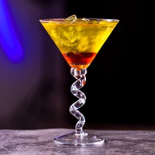 Свадебные украшения кухонные аксессуары бессвинцовые Хрустальные стеклянные спиральные чашки мартини весенние Коктейльные треугольные креативные чашки мартини