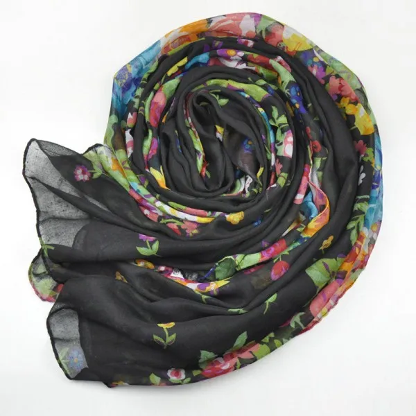 2014 Cheap classic Fashion Floral Long Silk Scarf freeshippingscarf