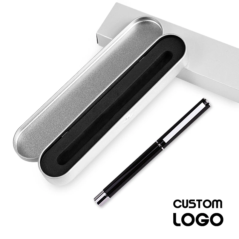 

1pc Color Student Gel Pens Creative Metal Signature Pens Custom LOGO With Pen Box Student Stationery Business Birthday Gifts Pen