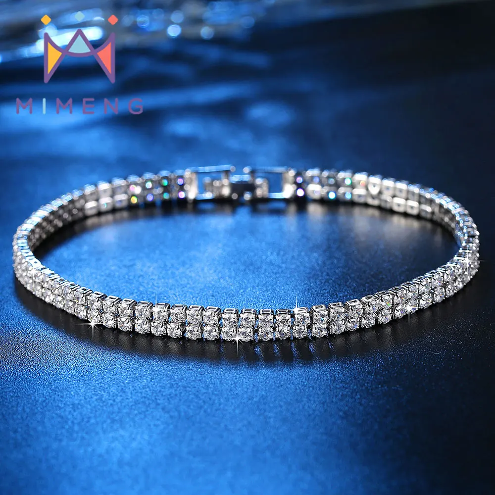 

Luxury Crystal Bracelets For Women Bracelets & Bangles Femme Bridal Wedding Jewelry 2016 Double row Zircon Bracelet