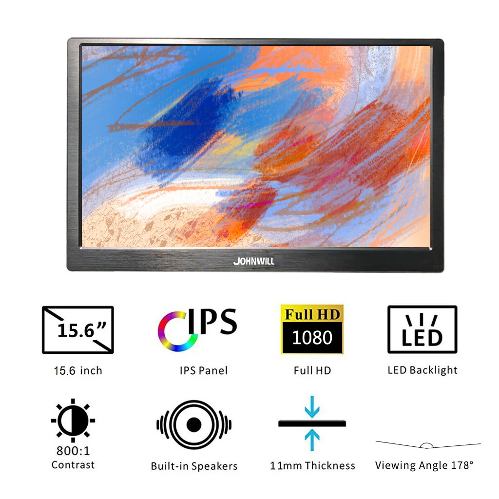 15,6 дюймов FULL HD lcd Тонкий игровой монитор портативный монитор ПК ips экран CNC оболочка 2 Mini HDMI USB с питанием от USB кожаный чехол