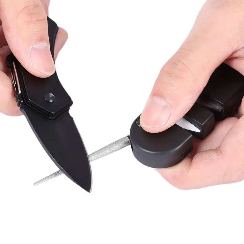 Sports Multifunction EDC Ceramic Carbide Diamond Tapered Sharpener Outdoor Tool