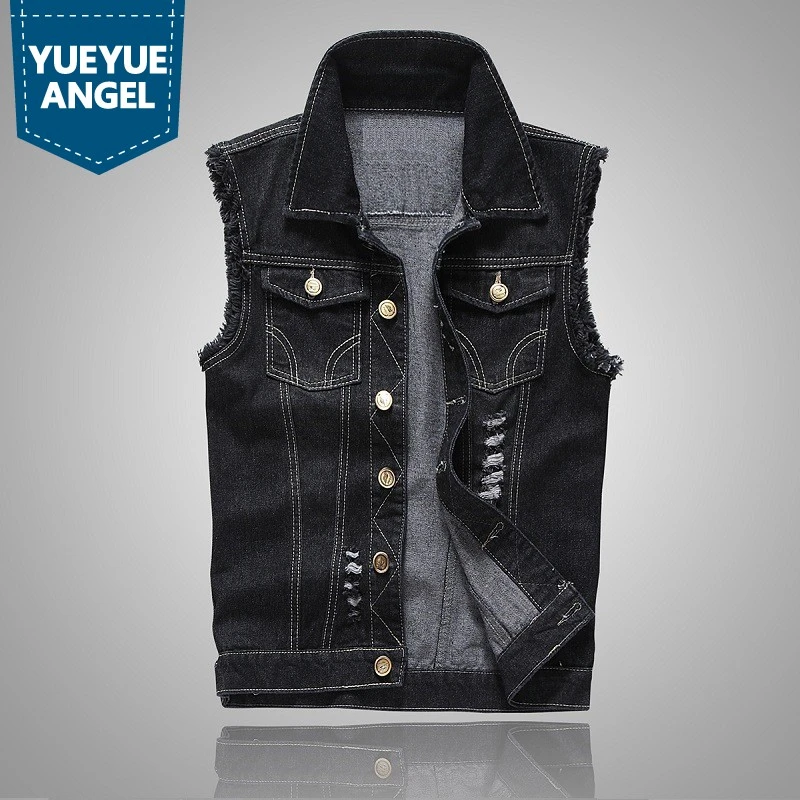 mens sleeveless denim shirt for sale