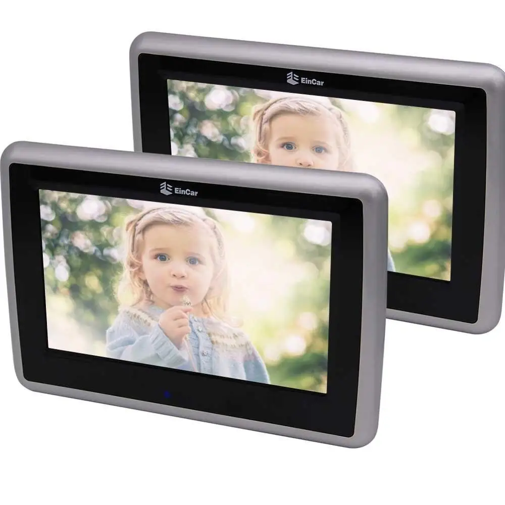 

Twin Car DVD Player Black 9''HD Table-Style Car Headrest touch Monitor Rear Seat Pillow Monitor Support 1080P Video USB/SD Input