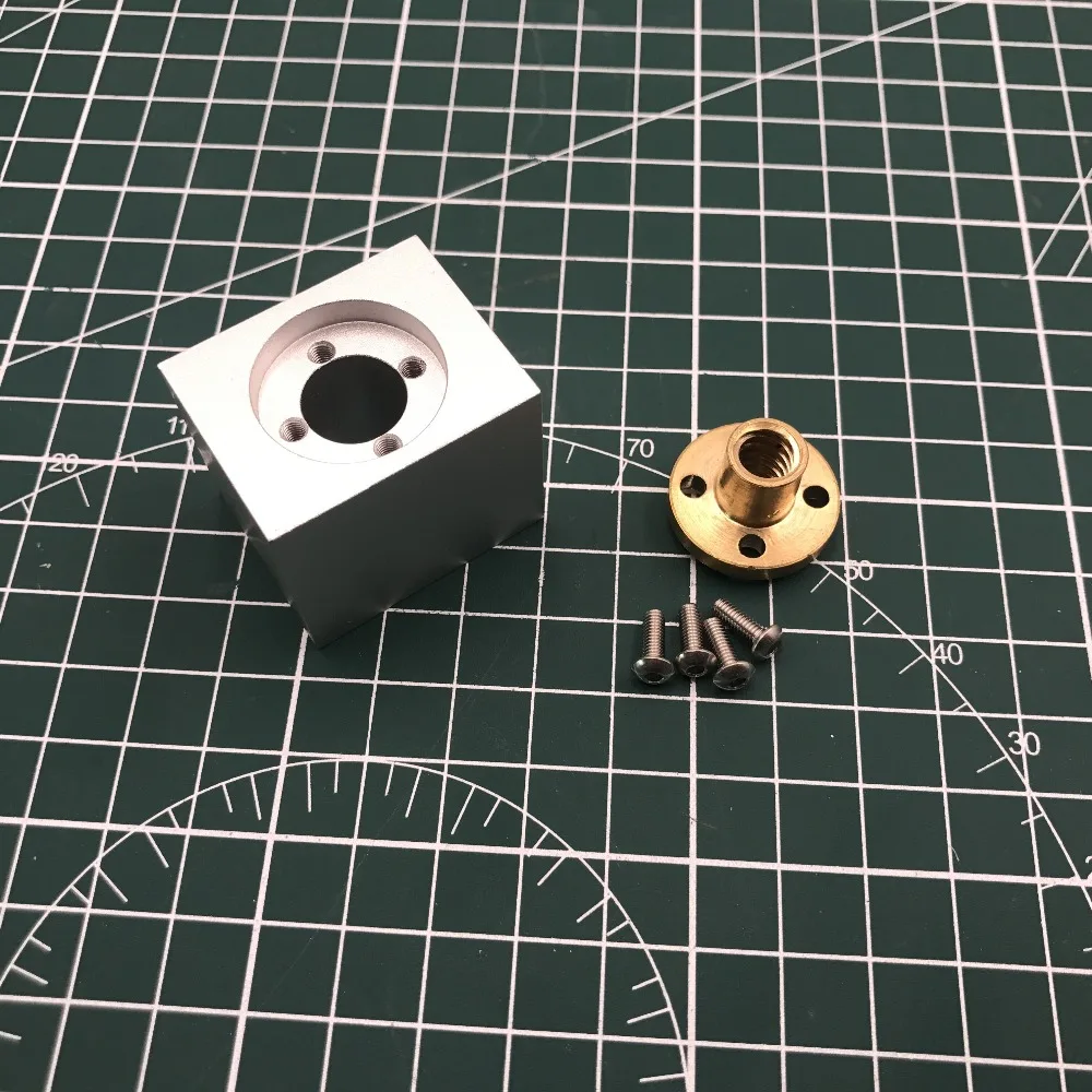 T8 Lead Screw house bracket kit With T8 Brass Nut Silver mounting