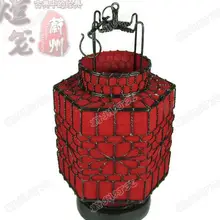 Красный шестиугольный классический фонарь, железный дворцовый фонарь, фонарь ручной работы