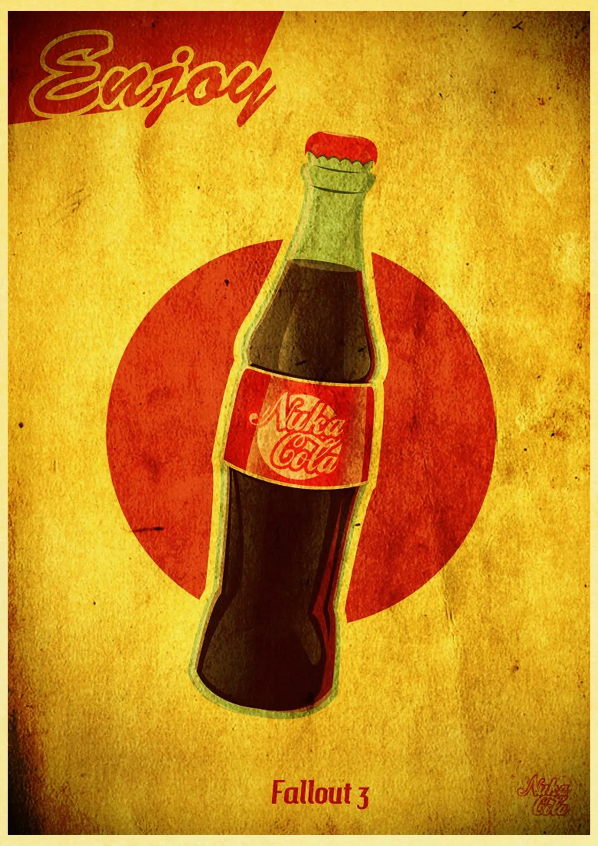 Fallout 234 Nuka Cola винтажный бумажный плакат настенная живопись украшение дома 42X30 см 30X21 см