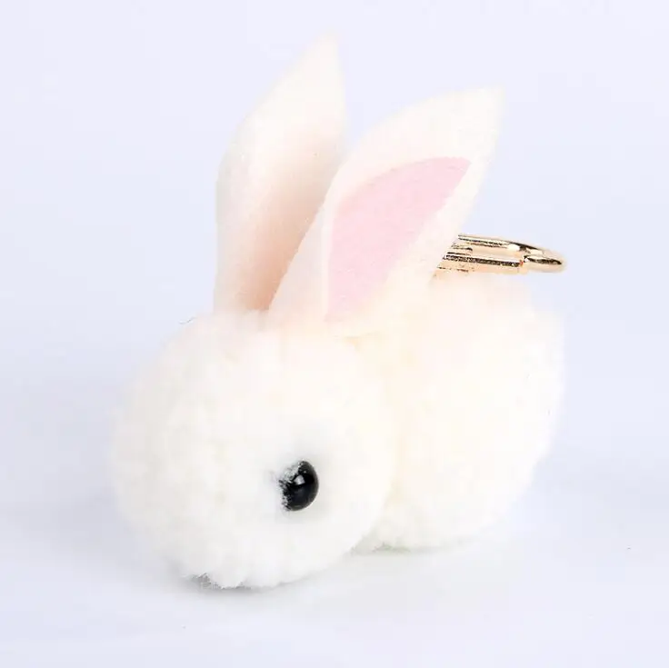 

Cartoon cute three-dimensional plush rabbit Key Ring popular bag hanging Key Chains pendant for girls