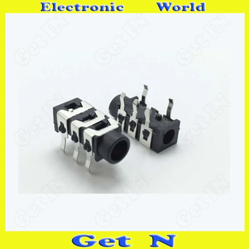 1000pcs PJ 313 Headphone Socket 5DIP Connectors 3 5mm Audio Jacks Black Color