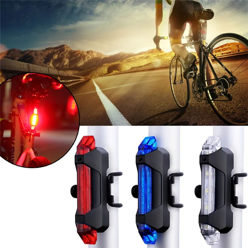 Sale 1Pcs Bicycle Light Waterproof Rear Tail Light LED USB Rechargeable Mountain Bike Cycling Light Taillamp Safety Warning Light 1