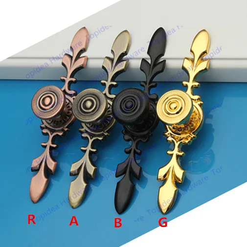 Cheap Length 120mm black color Zinc Alloy Kitchen Furniture handle antique bedroom drawer pulls