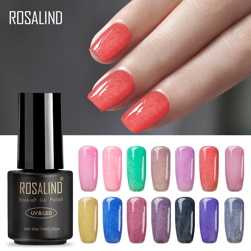 

ROSALIND 7ML Nail Polish Faux Fur Effect P01-26 Gel Nail Polish Nails Art UV LED Soak off Gel White lacquer Set For Manicure