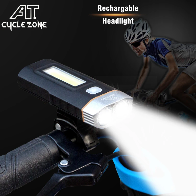 

Two Lights LED Bicycle Front Lights Bike Handlebar MTB Biking Cycling Light Set USB Rechargeable Headlight Lamps COB Highlight