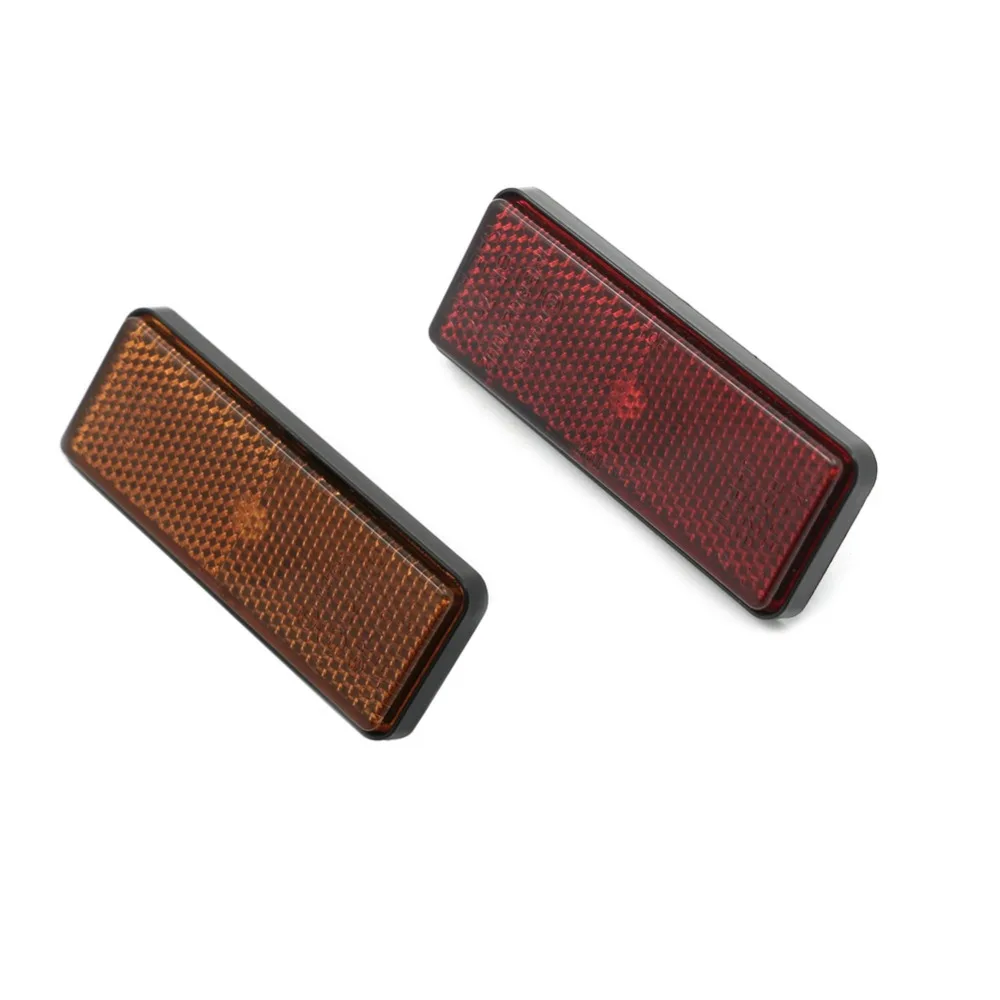 

Tail Rear Rectangle Reflector Reflective Plate Truck Trailer RV ATV Quad Universal Motorcycle Dirt Bike Scooter Red Yellow