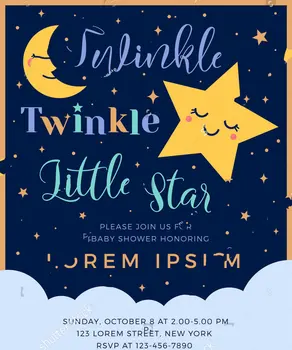

Twinkle Twinkle Little Star Cute Moon Baby Shower backdrop Vinyl cloth High quality Computer print children kids backgrounds