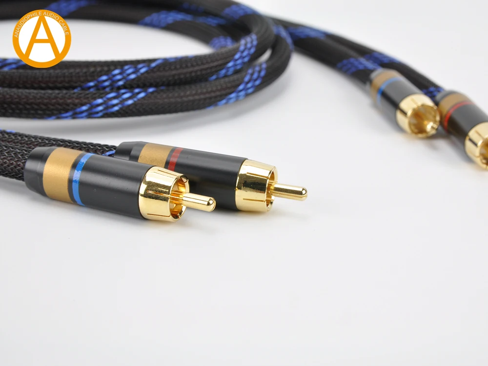 ANAUDIOPHILE RCA Audio Cable HiFi 4N OFC RCA Interconnect Audio Cable Male To Male For Preamp Amplifier Self-Locking RCA Plug ANAUDIOPHILE RCA Audio Cable HiFi 4N OFC RCA Interconnect Audio Cable Male To Male For Preamp Amplifier Self-Locking RCA Plug