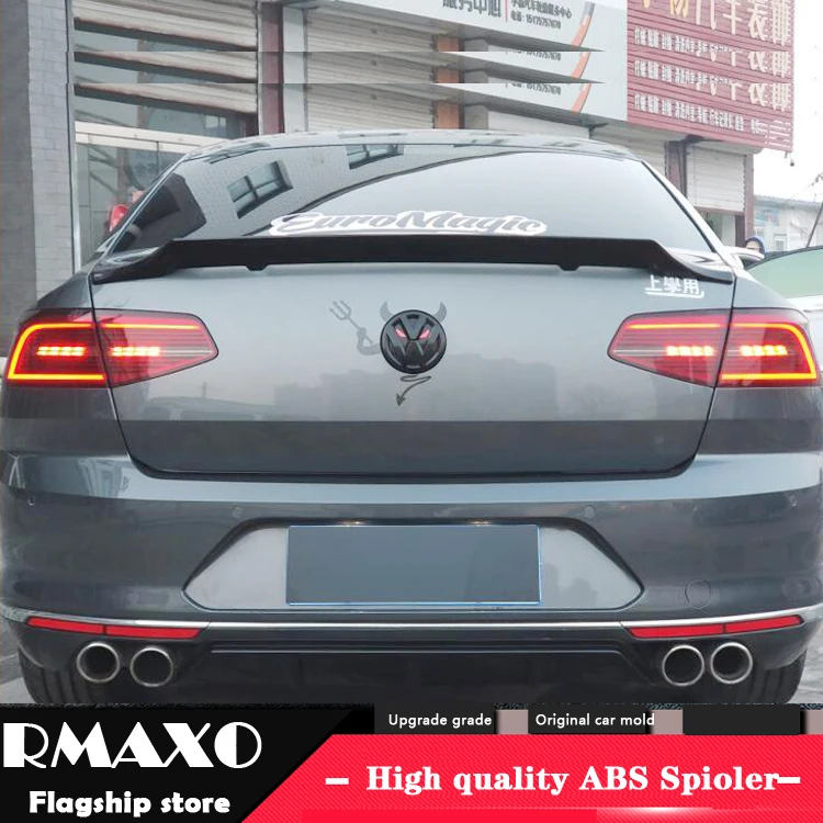 

For Passat B8 Spoiler 2017-2019 Volkswagen B8 RK High Quality Spoiler ABS Material Car Rear Wing Primer Color Rear Spoiler