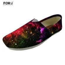 FORUDESIGNS/обувь на плоской подошве с изображением галактики; женские дышащие Кеды удобные женские лоферы; повседневная обувь без застежки с рисунком звезды