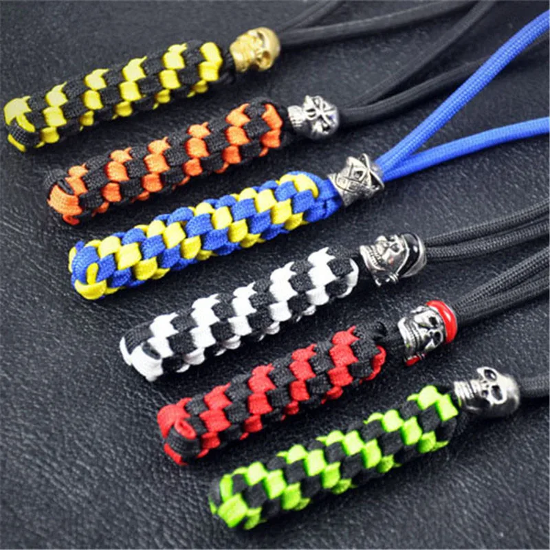 

1pcs Umbrella braided pendant Umbrella rope skeleton pendant Skeleton knife fall DIY hand-woven pendant EDC tool
