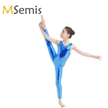 Детский Блестящий гимнастический купальник для девочек для танцев гимнастический костюм трико полный боди Купальники Детские колготки балетные трико комбинезон