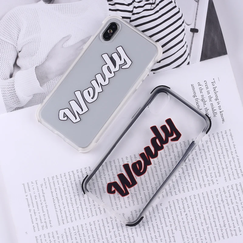 

Personalized Custom Name Initial Pink Bumper Anti Knock Sexy Soft Clear Phone Case For iPhone 6 6S XS Max 7 7Plus 8 8Plus X