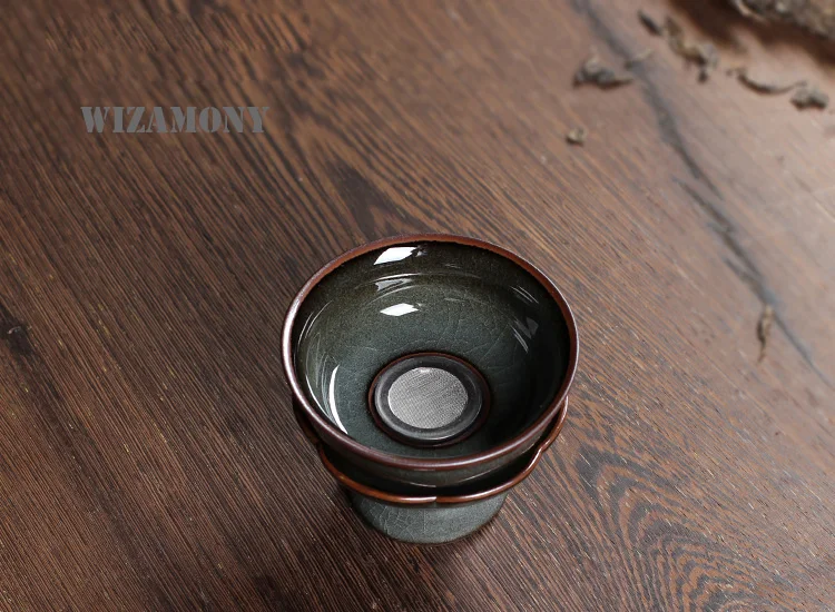 WIZAMONY Новое поступление! Longquan Celadon Железный корпус редкий один Чайный фильтр креативный чай ча аксессуары Высокое качество