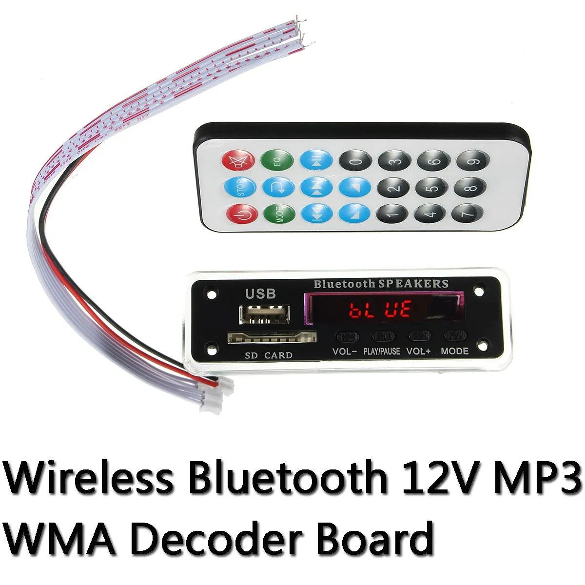 Беспроводной bluetooth 12 в MP3 WMA декодер плата аудио модуль беспроводной USB TF радио для